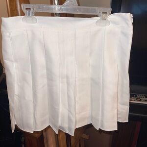 Pleated White Tennis Skirt
